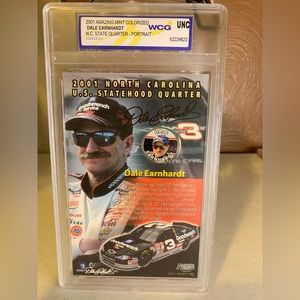 Dale Earnhardt 2001 Amazing Mint Colorized North Carolina State Quarter Portrait